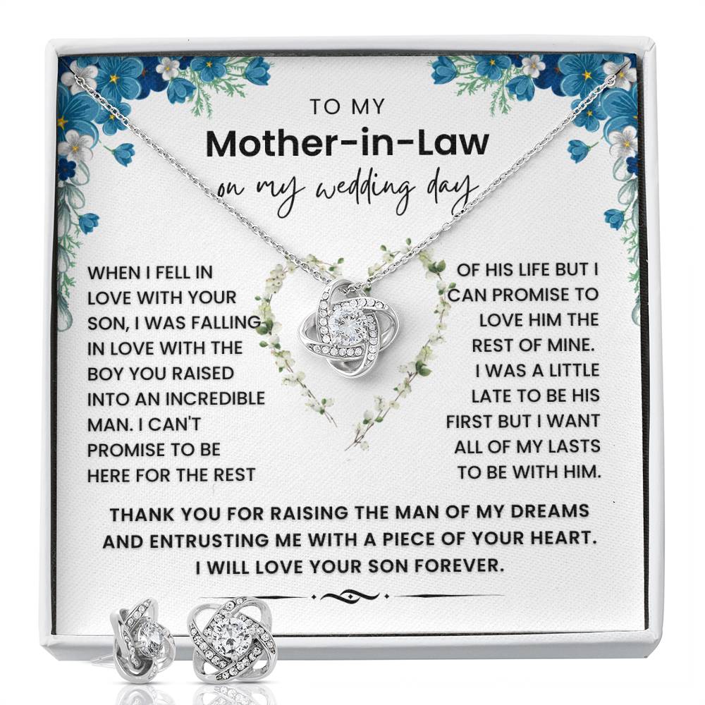 To My Mother In Law on My Wedding Day - Thank You for Raising The Man of My Dreams - Necklace