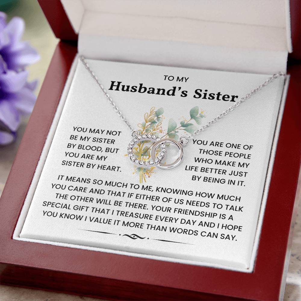 To My Husband's Sister - Perfect Pair Necklace-Meaningful Gift Set