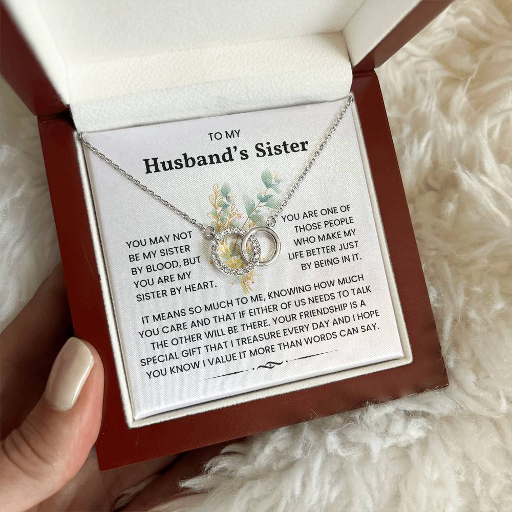 To My Husband's Sister - Perfect Pair Necklace-Meaningful Gift Set