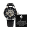 Funny Fathers Day Message Card with Watch - Men's Openwork Watch