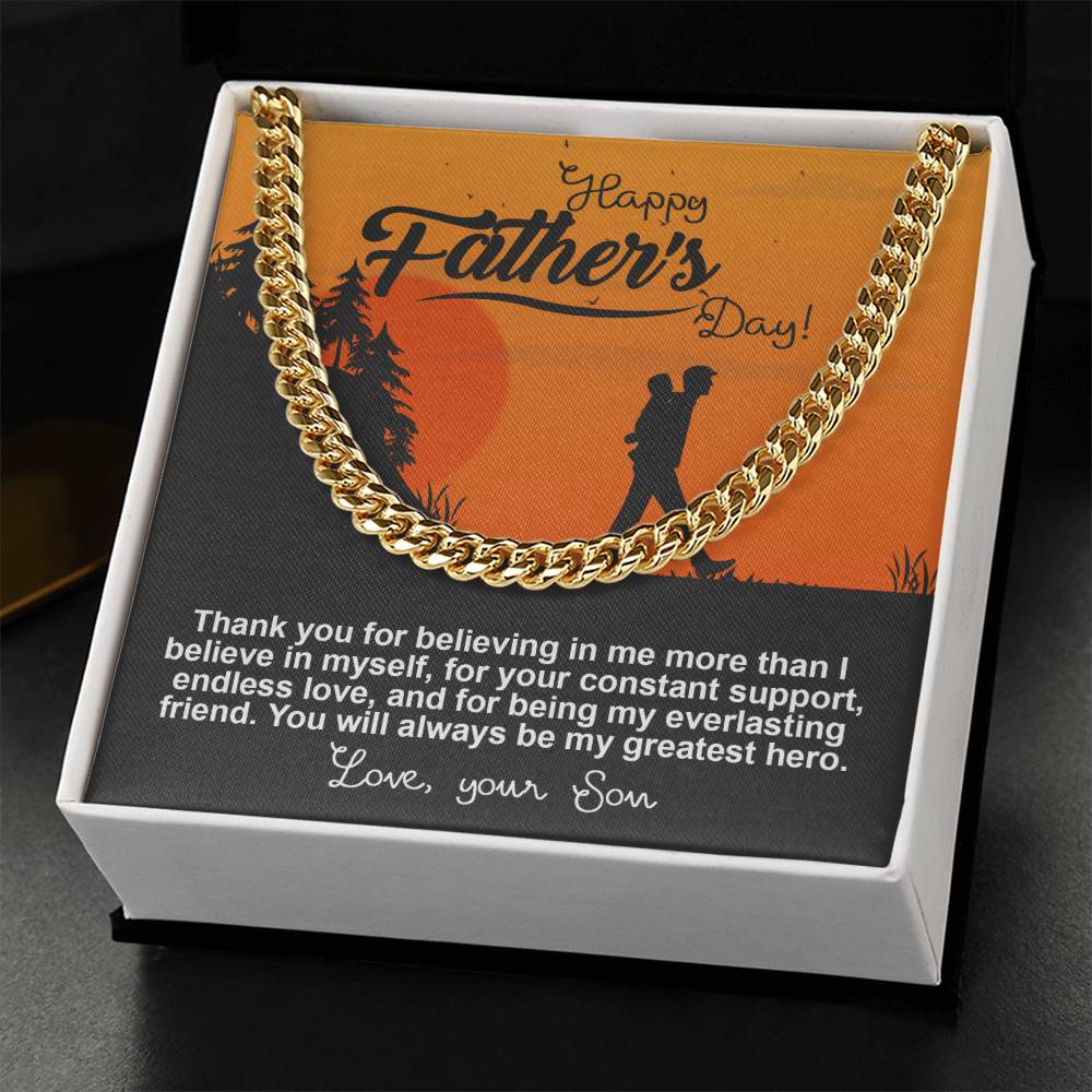 Dad-My Greatest Hero- Cuban Link Chain