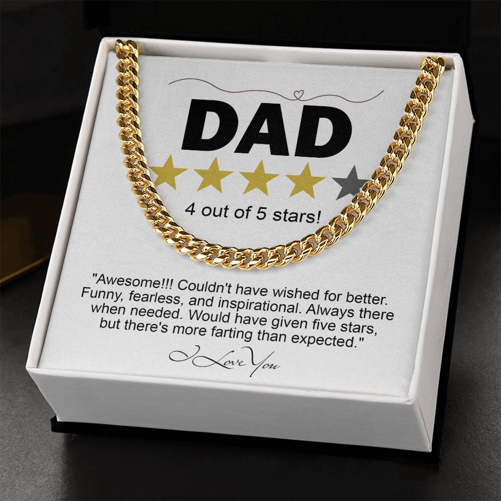 Dad-Five Stars - Cuban Link Chain