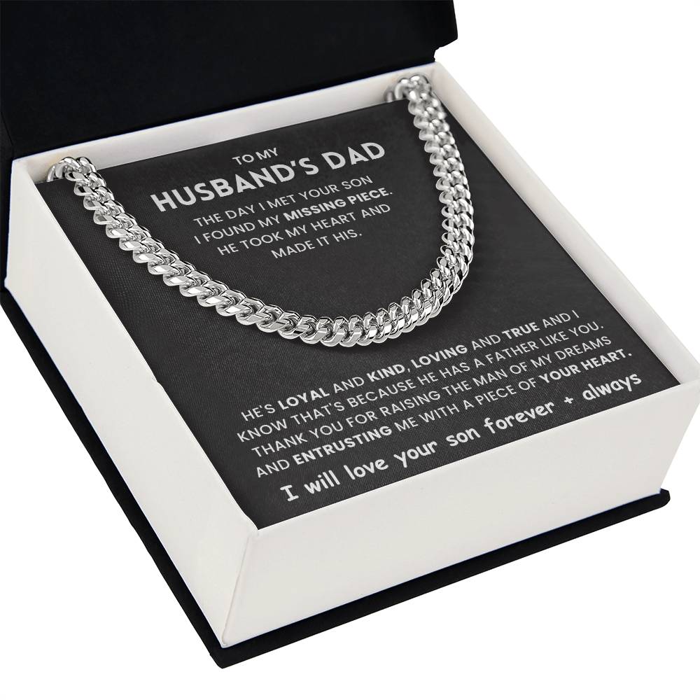 To My Hudband's Dad- Cuban Link Chain- The Day I Met Your Son