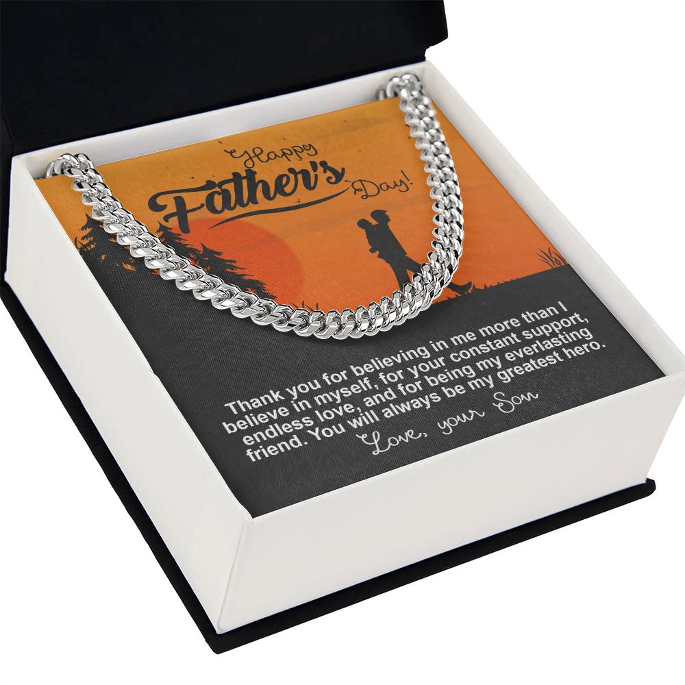 Dad-My Greatest Hero- Cuban Link Chain