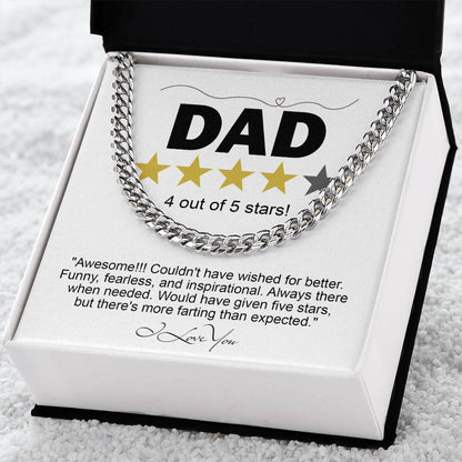 Dad-Five Stars - Cuban Link Chain