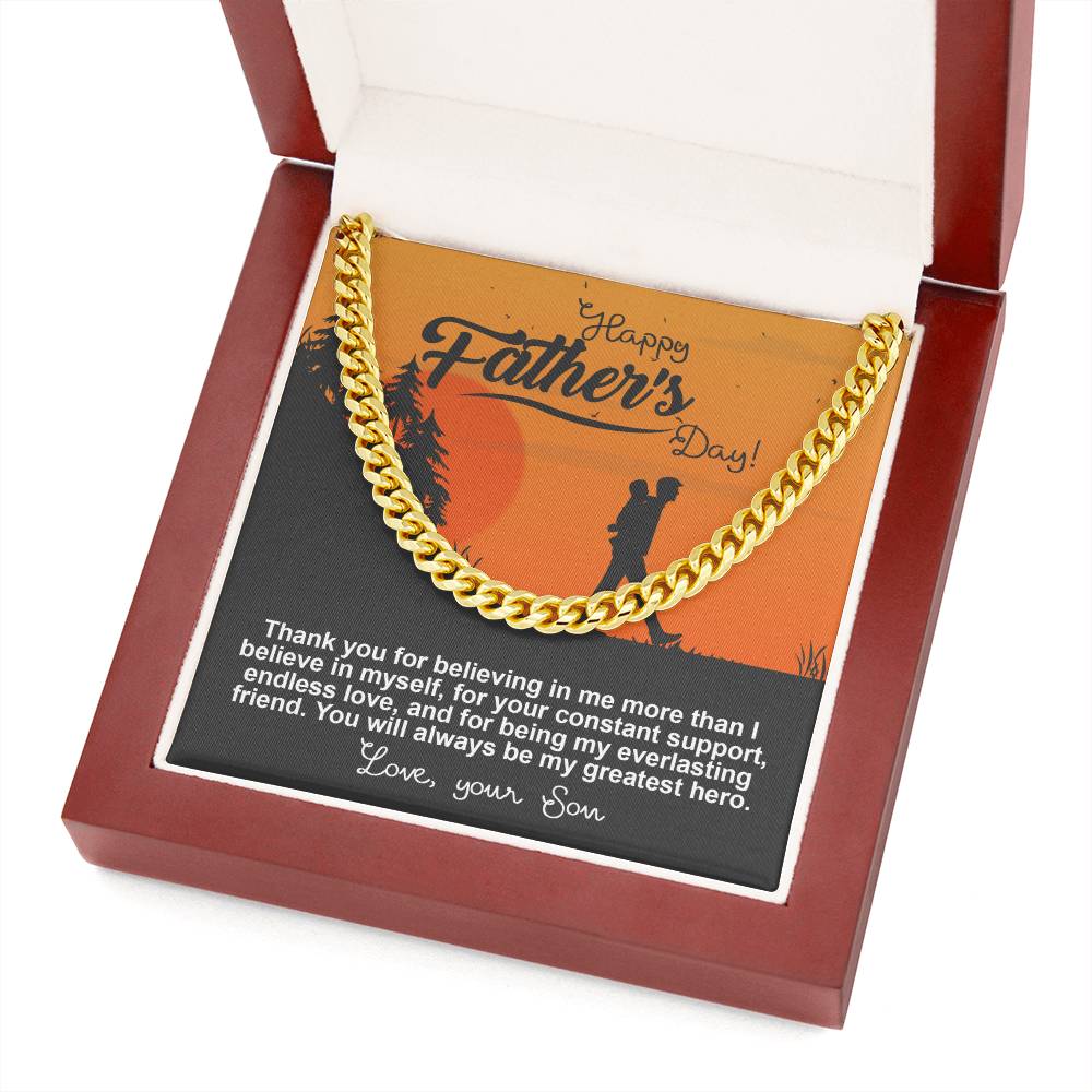 Dad-My Greatest Hero- Cuban Link Chain