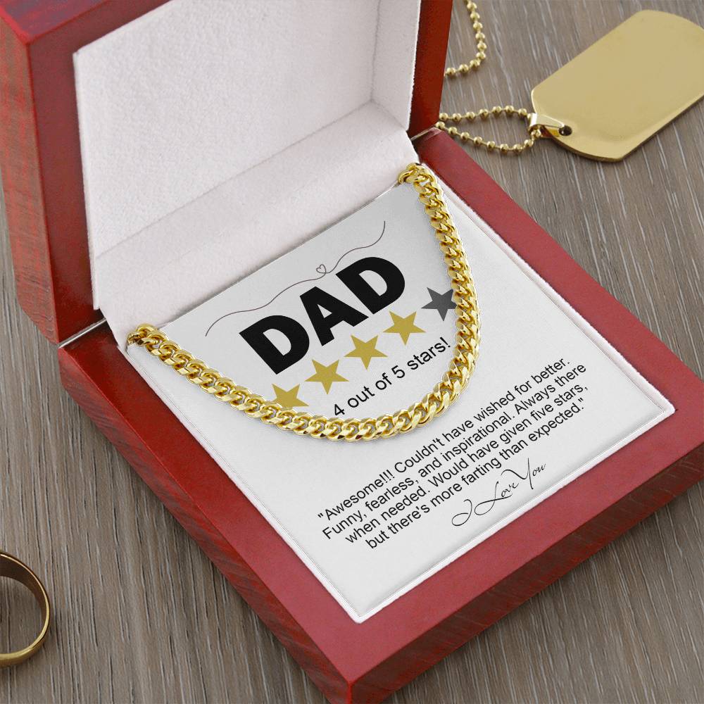 Dad-Five Stars - Cuban Link Chain