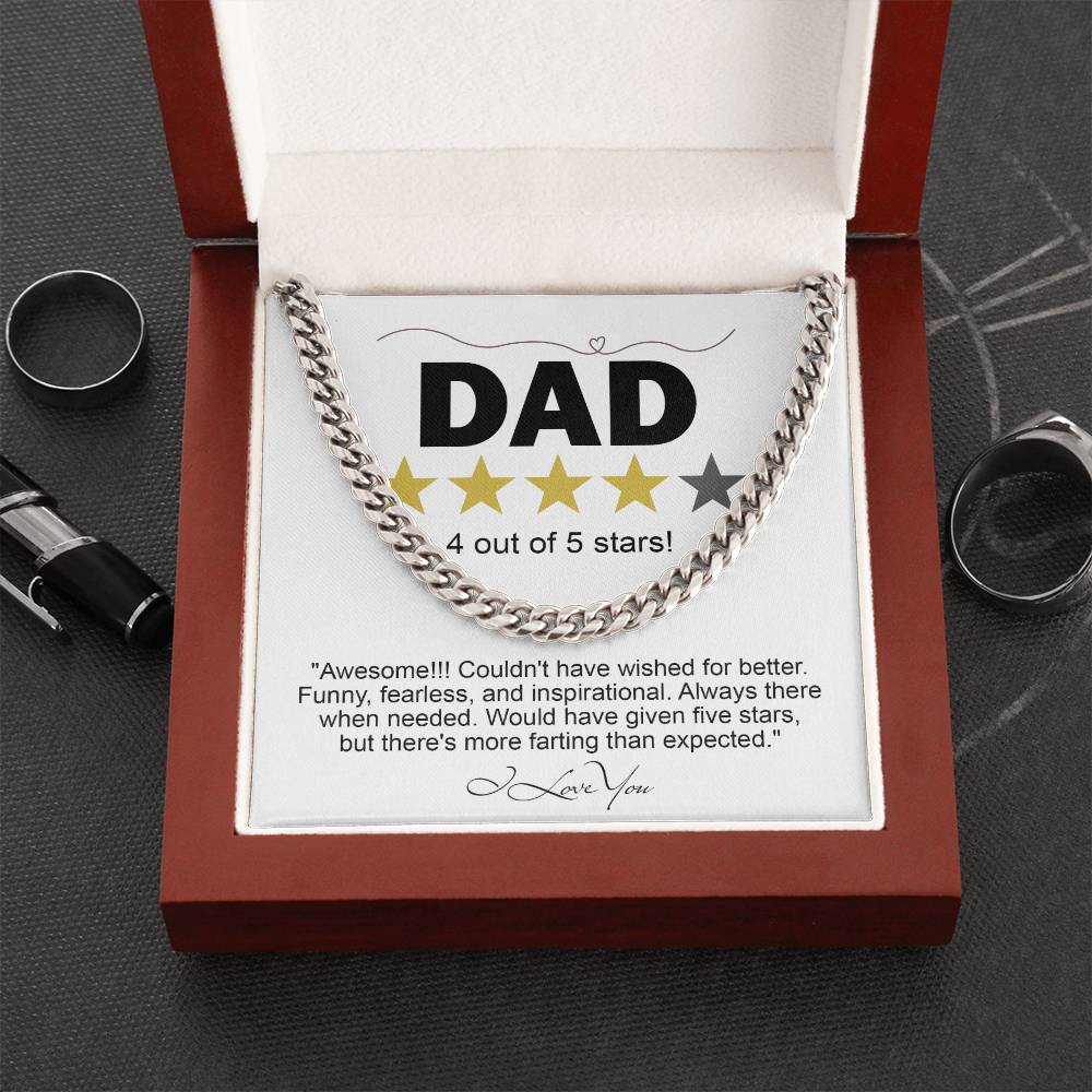 Dad-Five Stars - Cuban Link Chain