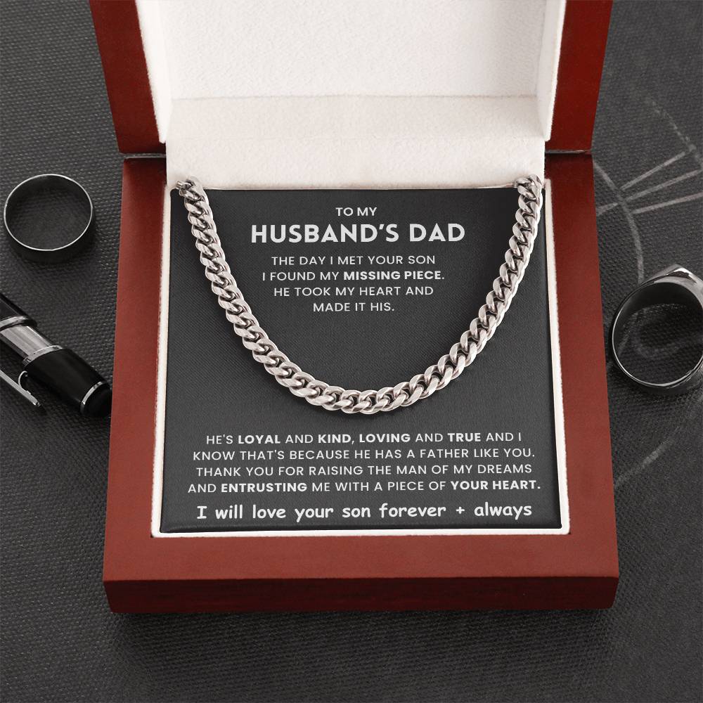 To My Hudband's Dad- Cuban Link Chain- The Day I Met Your Son