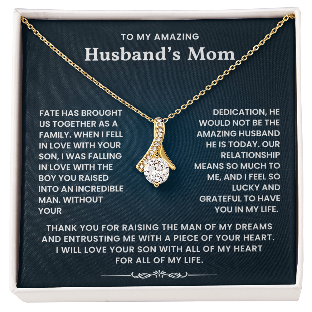 To My Amazing Husband's Mom - I Feel So Lucky To Have You In My Life - Necklace
