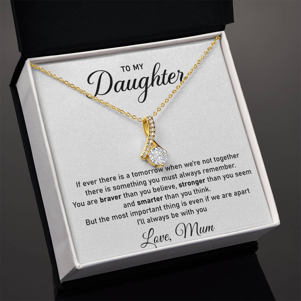 To My Daughter- Loveknot Necklace- I Will Always be With You