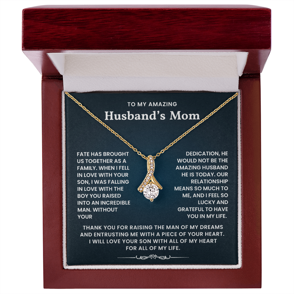 To My Amazing Husband's Mom - I Feel So Lucky To Have You In My Life - Necklace
