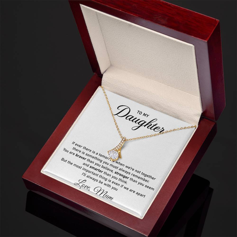 To My Daughter- Loveknot Necklace- I Will Always be With You