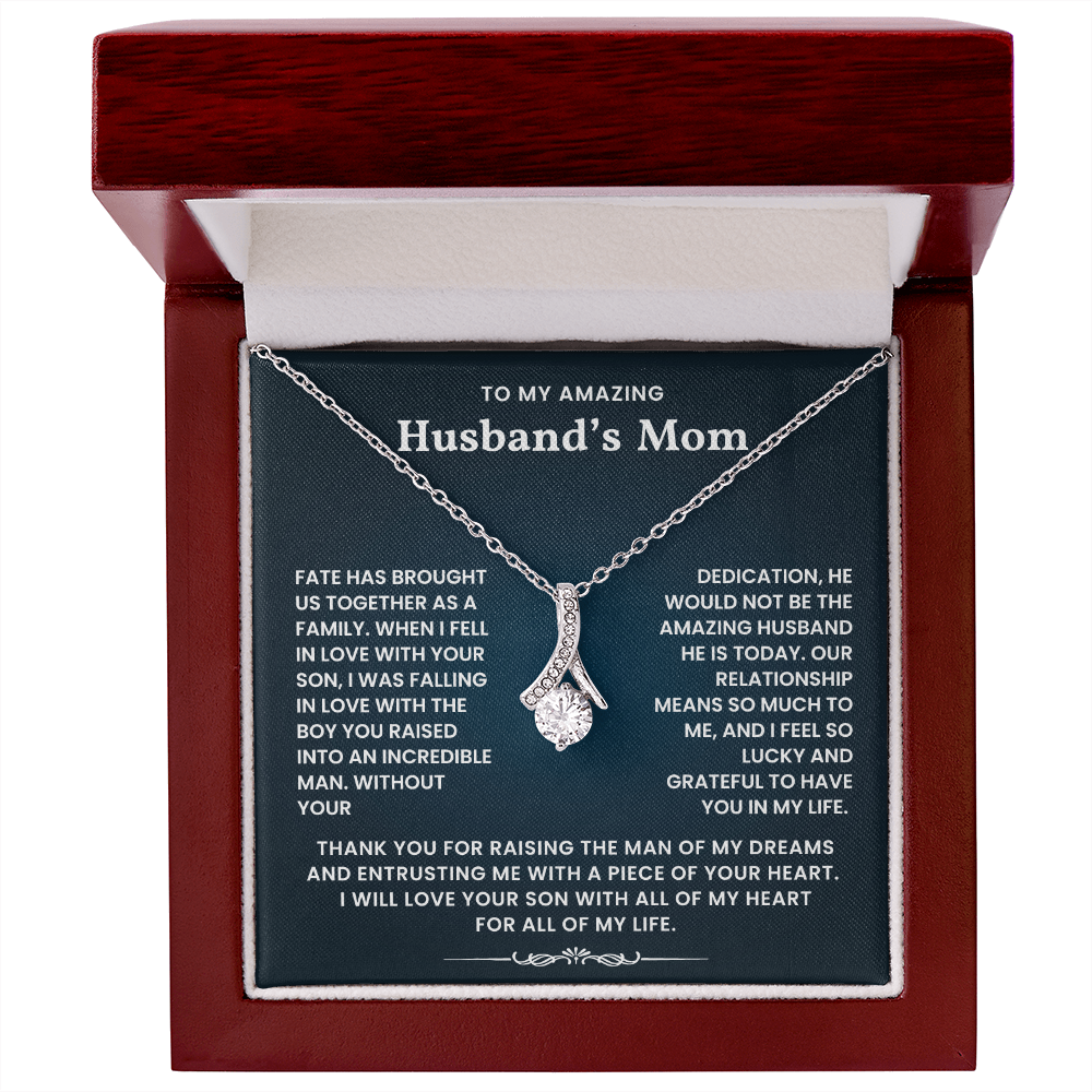 To My Amazing Husband's Mom - I Feel So Lucky To Have You In My Life - Necklace