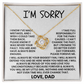 I Am Sorry Necklace for Daughter - I Will Always Be Your Biggest Fan