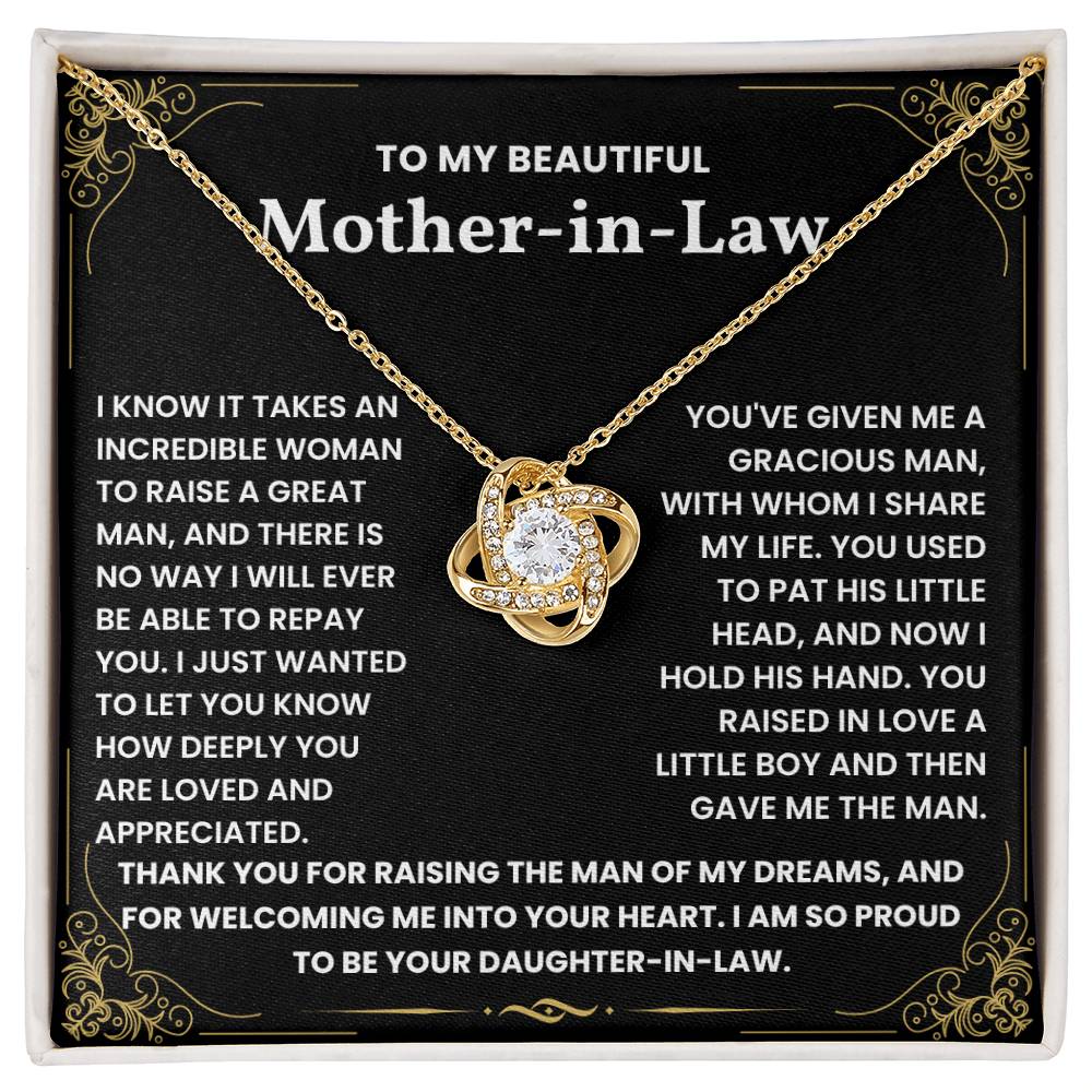 Mothers Day gift for Mother In Law - Love Knot Necklace Lux121