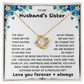 To My Husband's Sister - We Are Bonded As Family - Necklace