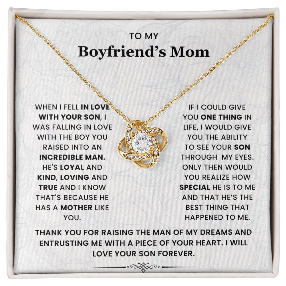 To My Boyfriend's Mom-Loveknot Necklace-See Your Son Through My Eyes