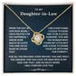 To My Daughter-In-Law- Loveknot Necklace-For All That Prayers