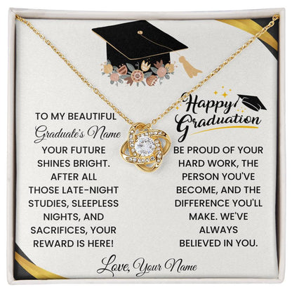 [ALMOST SOLD OUT] To My Beautiful Girl-Celebrating Your Graduation Success- Love Knot Necklace
