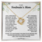 To My Soulmate's Mom Necklace - Perfect Gift for BF Mom and Husband's Mom