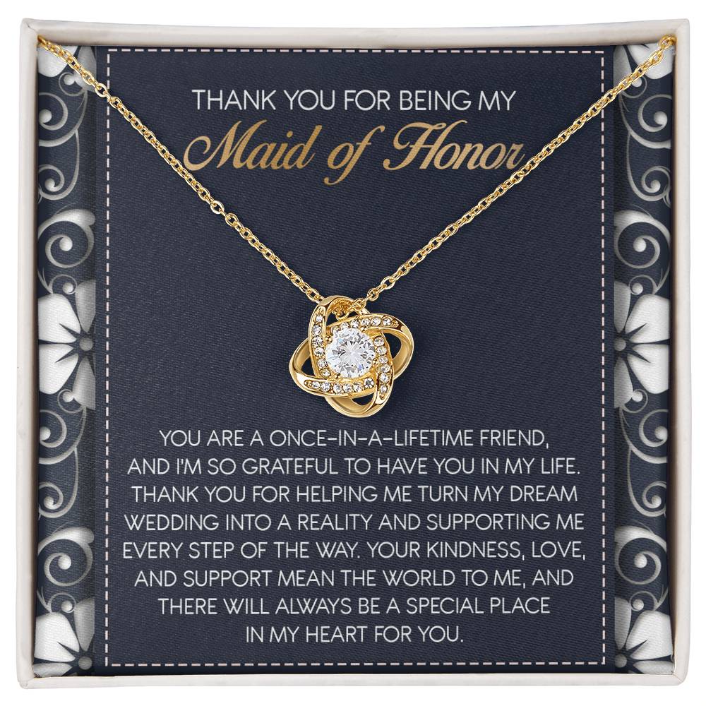 Maid of Honor-World To Me-Loveknot necklace