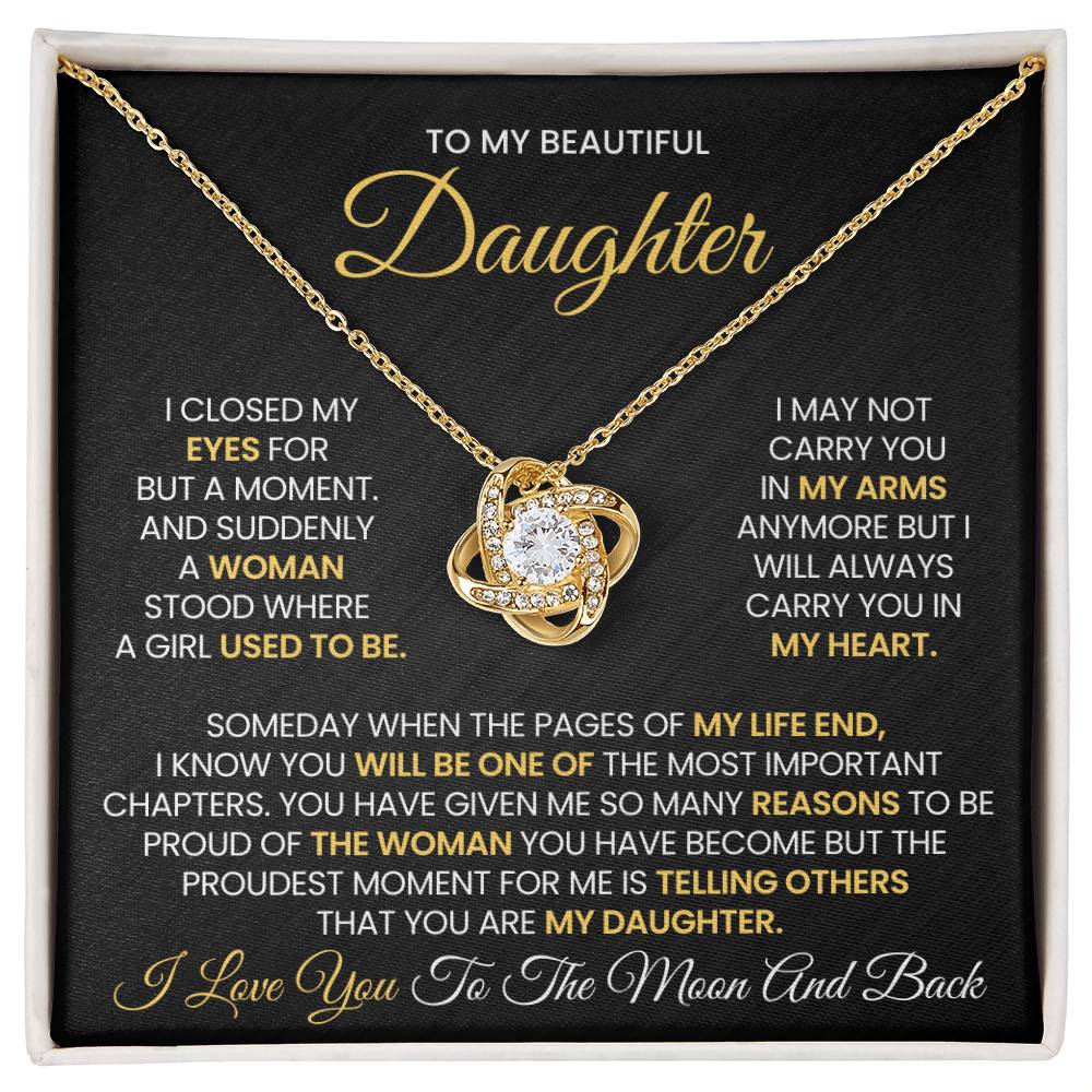 To My Daughter - I Will Always Carry You in My Heart - Necklace