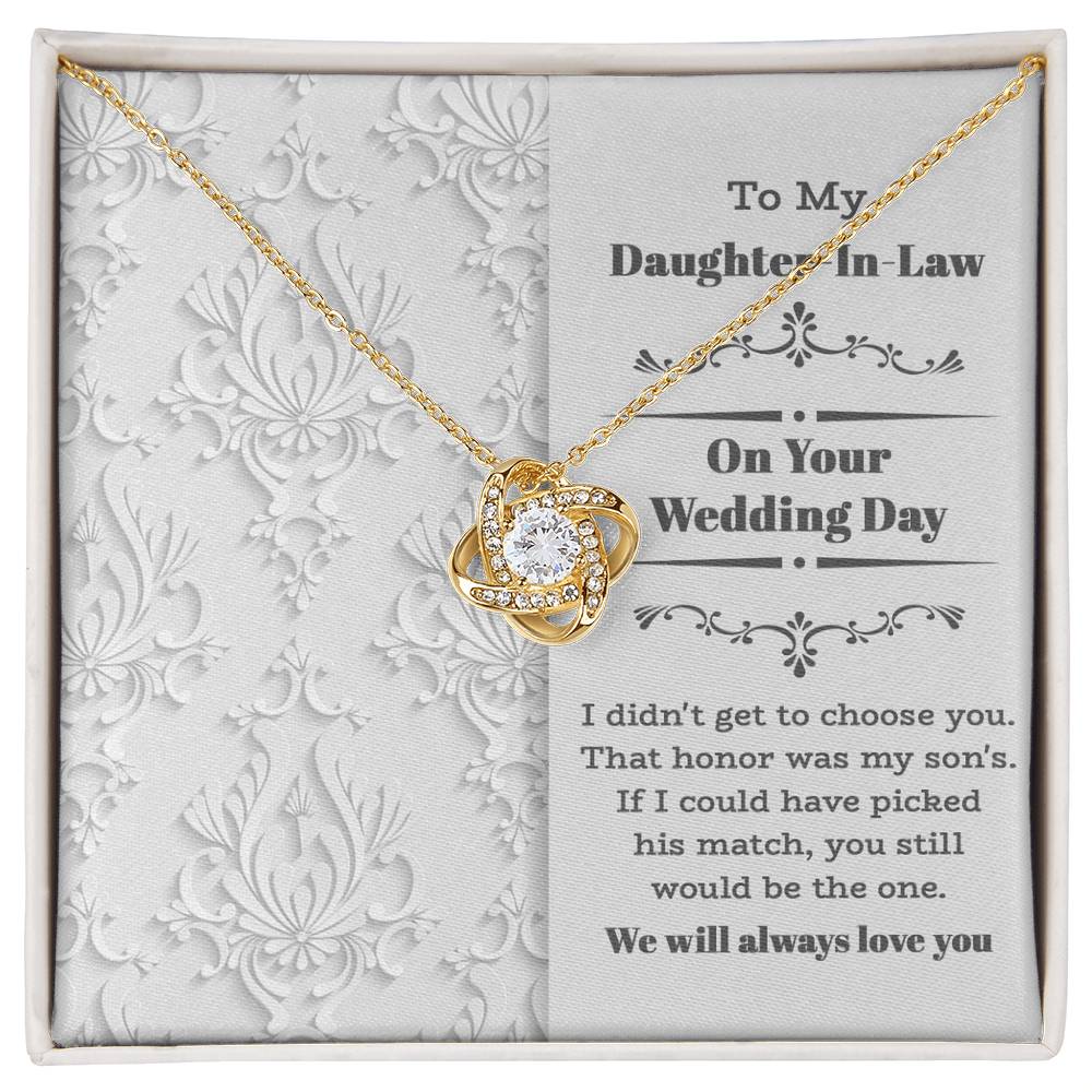 Daughter-In-Law Wedding-Be The One-Loveknot Necklace