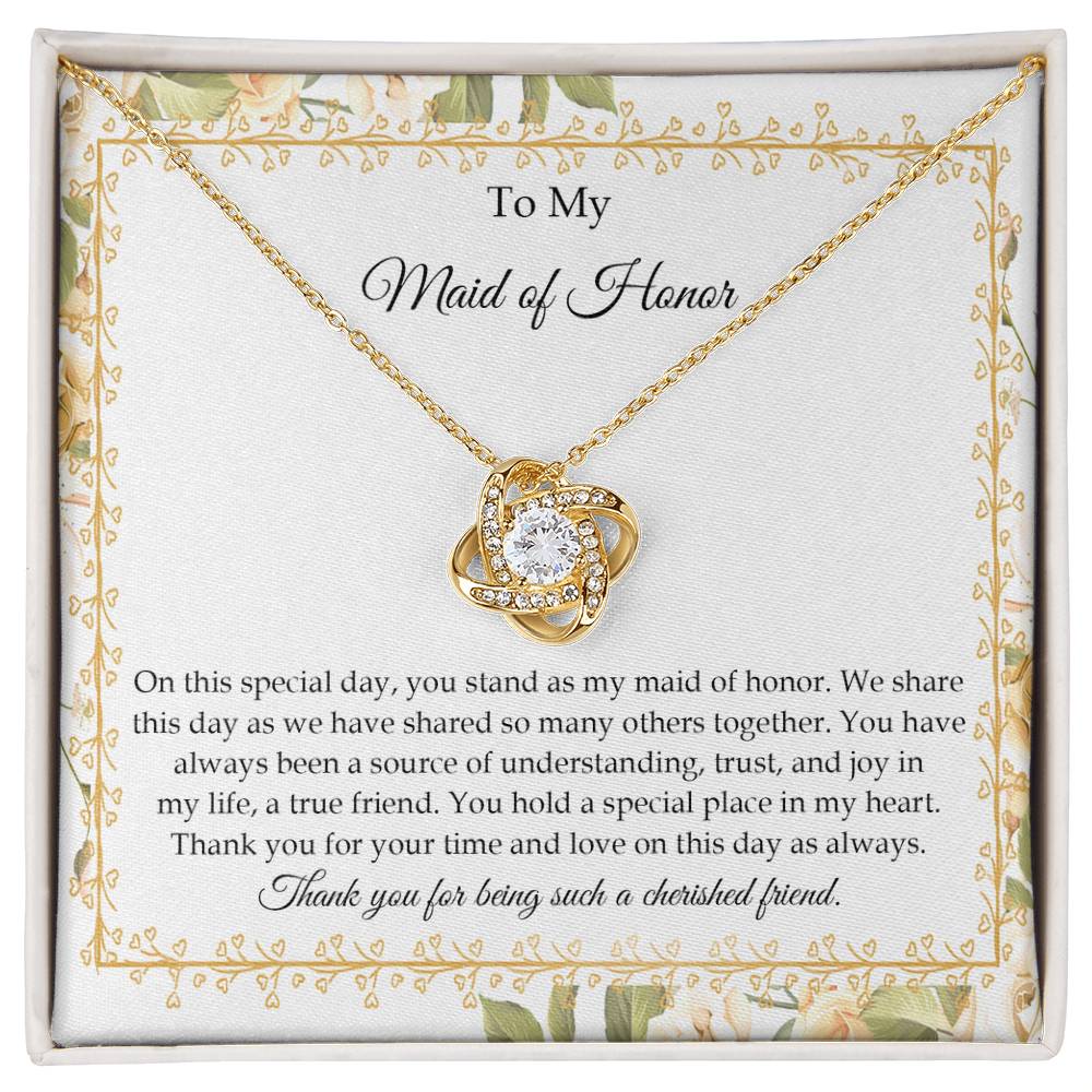 Maid of Honor-Share This Day-Loveknot Necklace