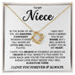To My Niece-Loveknot Necklace- I Love You Forever