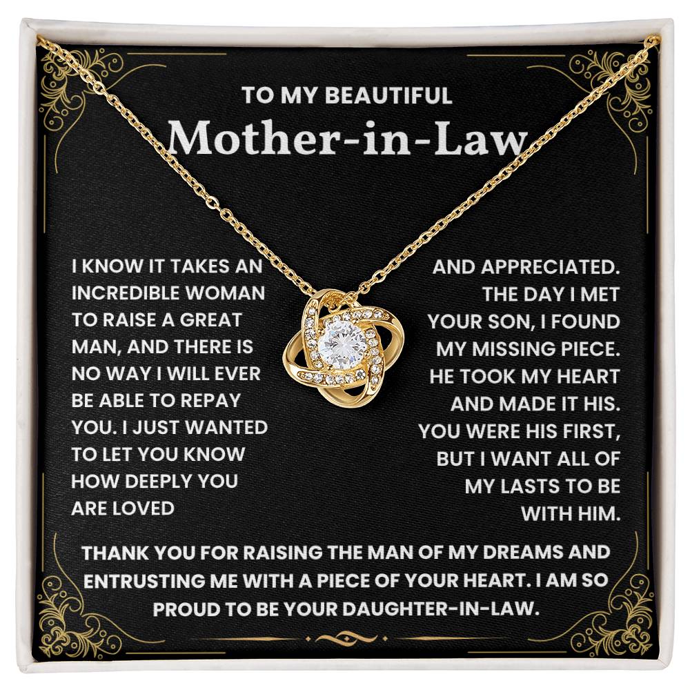 Mothers Day gift for Mother In Law - Love Knot Necklace Lux123