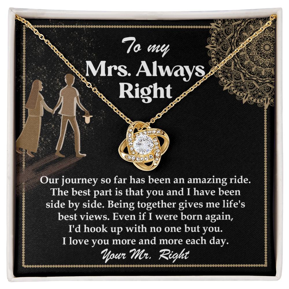 Wife-Always Right-Loveknot Necklacr For Her