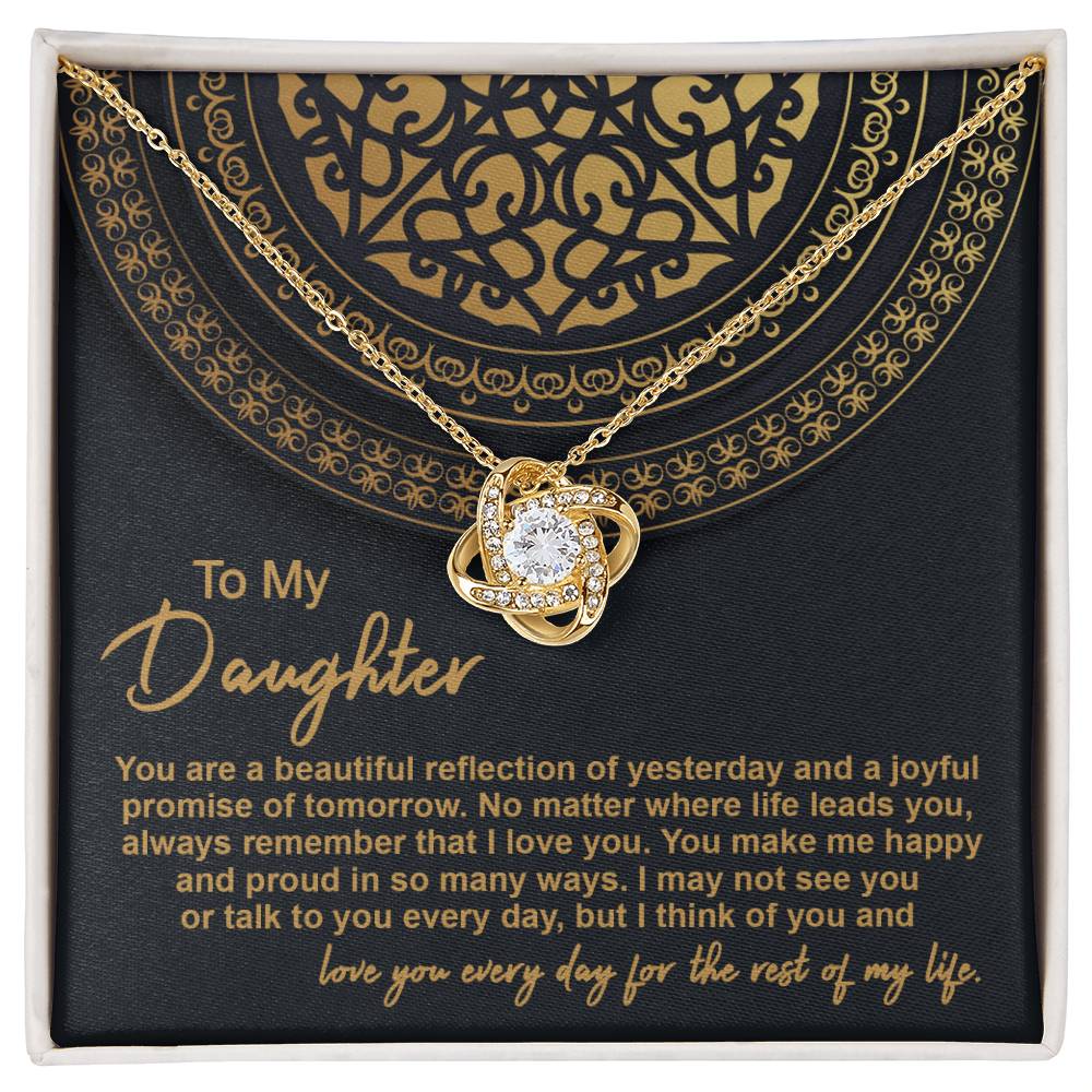 To My Daughter-Loveknot Necklace-I Love You