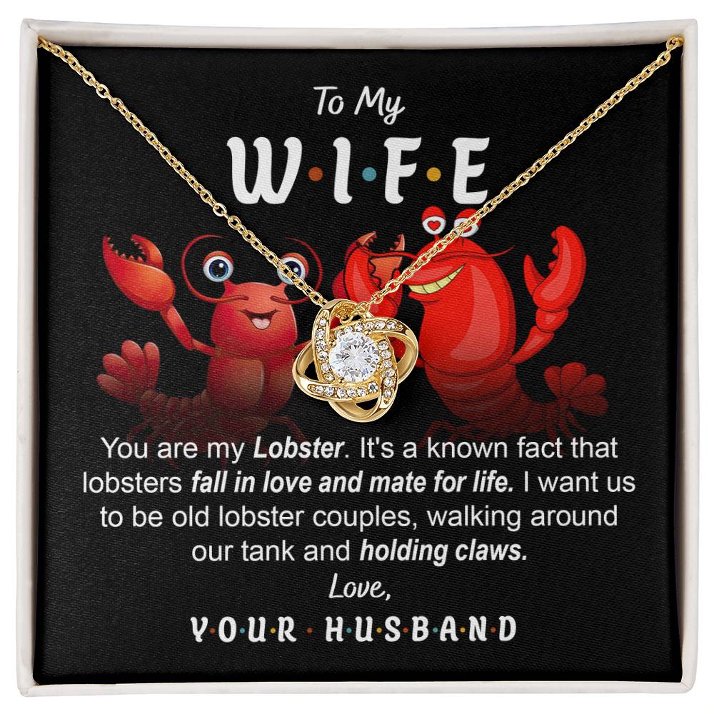 Wife-Old Lobster Couples-Loveknot Necklace