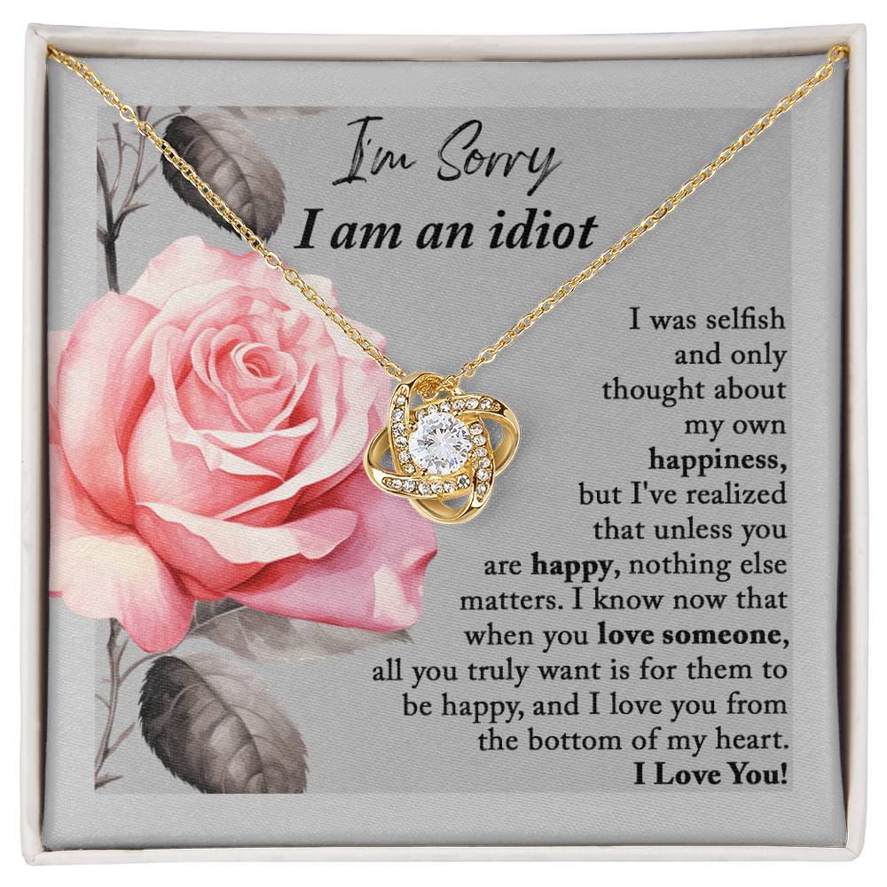 Sorry Necklace For Her- Lovenot Necklace-I Am An Idiot