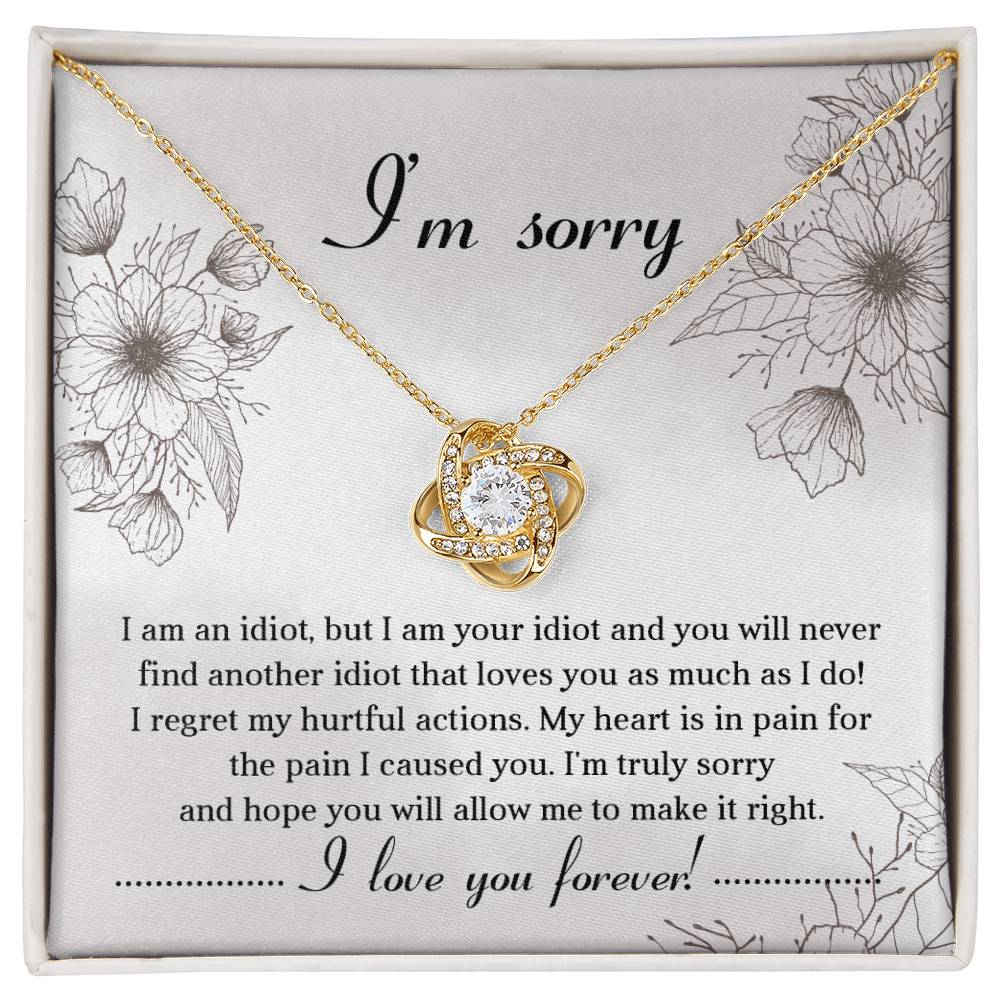 I Am Sorry Necklace For Her- Loveknot Necklace