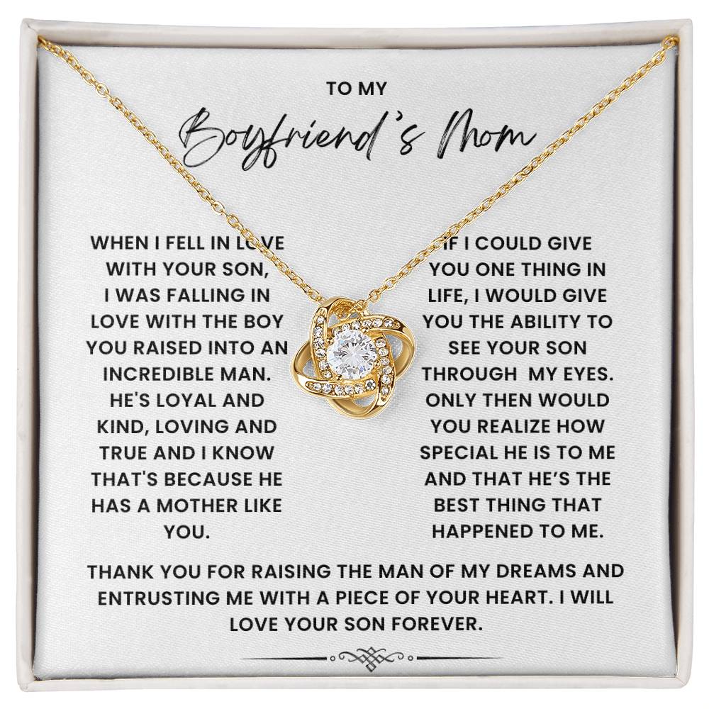 To My Boyfriens's Mom- Loveknot Necklace- When I Fell In Love