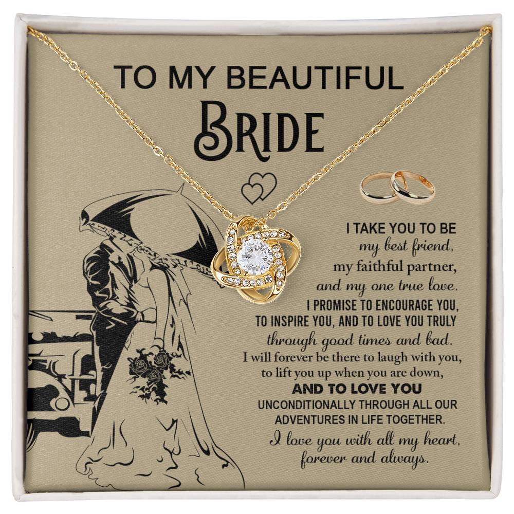 Bride-Faithful Partner-Loveknot Necklace