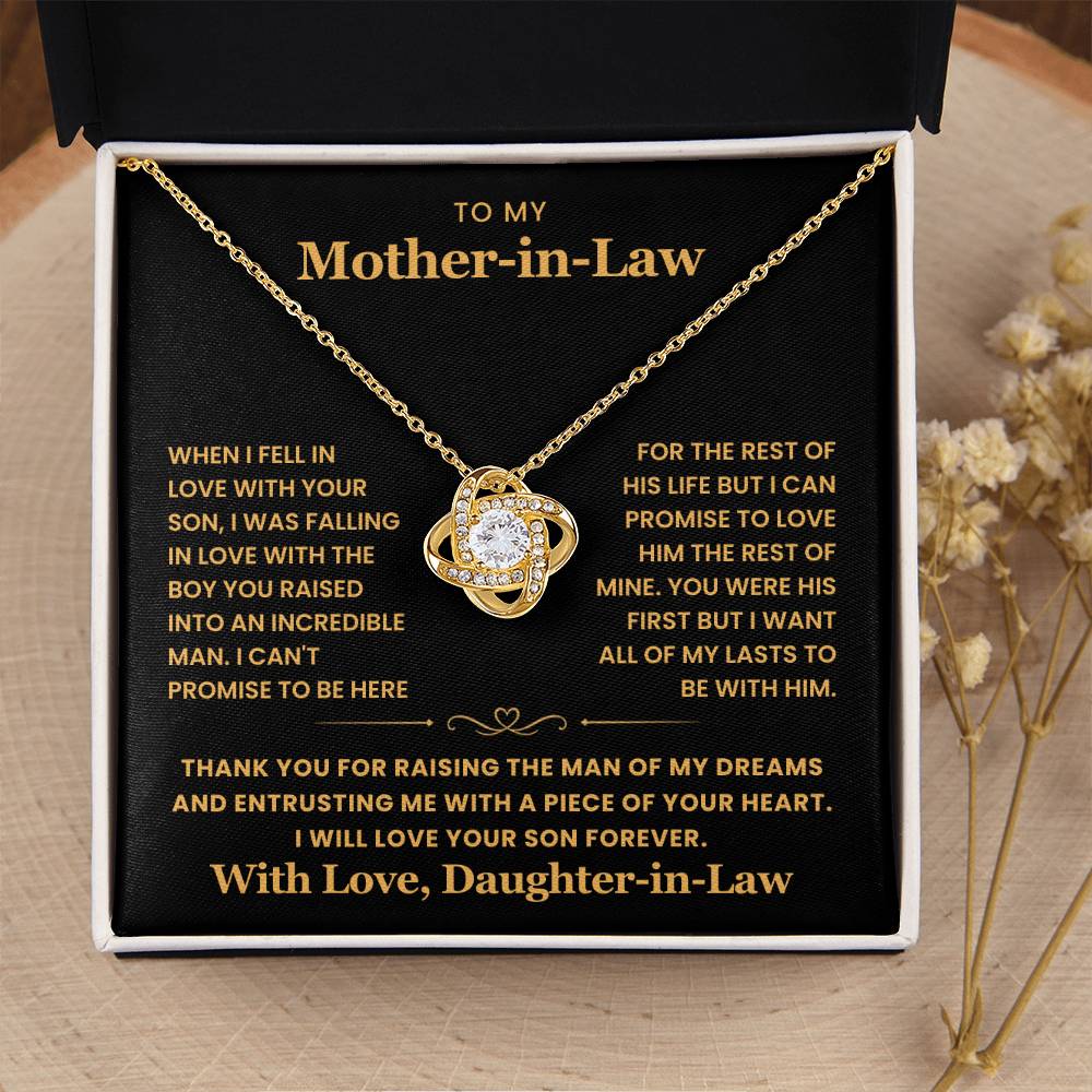 To My Husband's Mom- Loveknot Necklace-All My Lasts To Be With Him Lux001