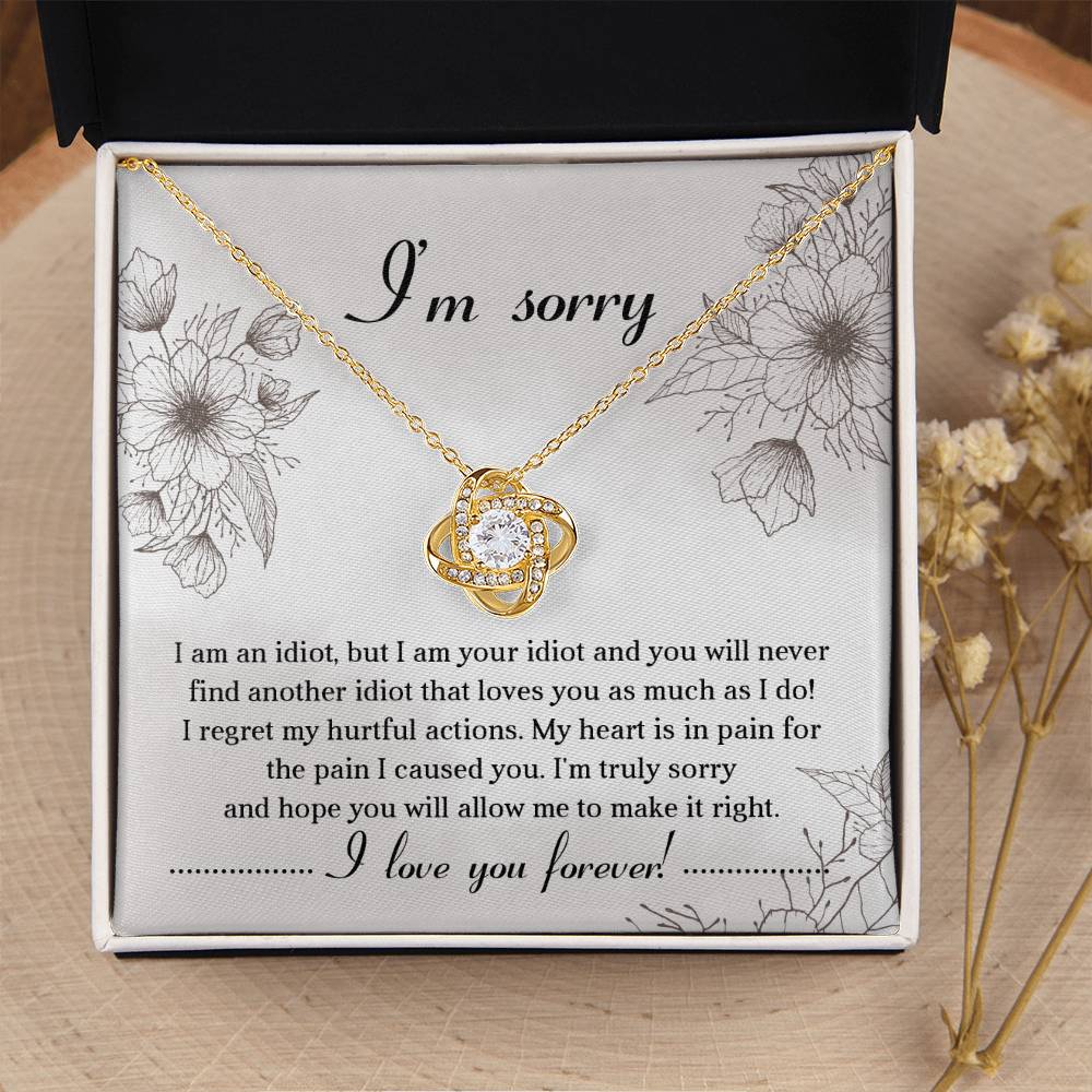 I Am Sorry Necklace For Her- Loveknot Necklace