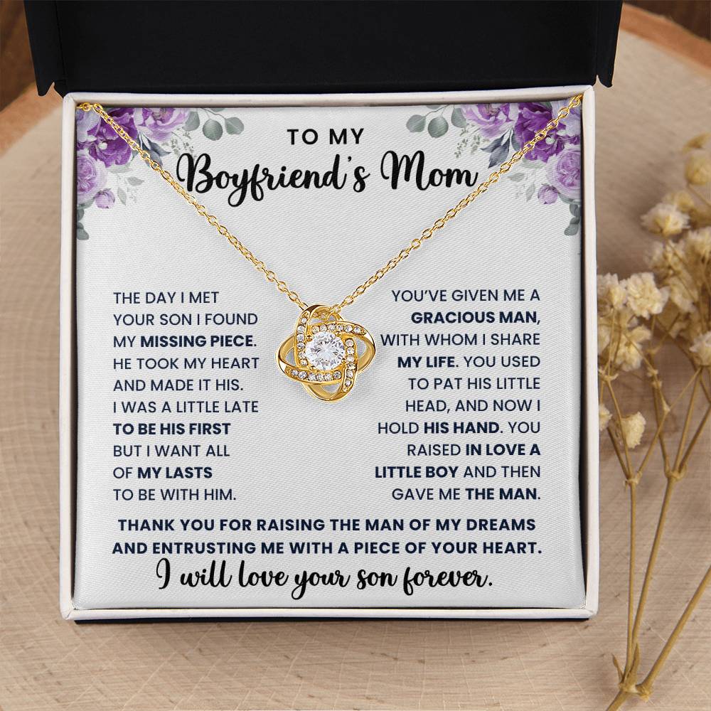 To My Boyfriend'a Mom- Loveknot Necklace-All My Lasts To Be With Him LX322