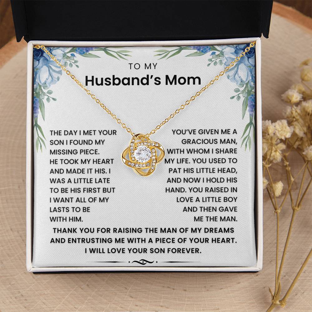 To My Husband's Mom- Loveknot Necklace-Thank You For Raising The Man of My Dreams