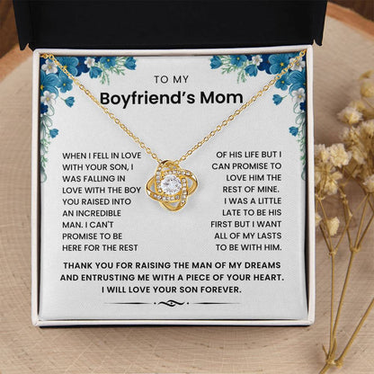 To My Boyfriend's Mom-Loveknot Necklace- I Can't Promise To Be Here