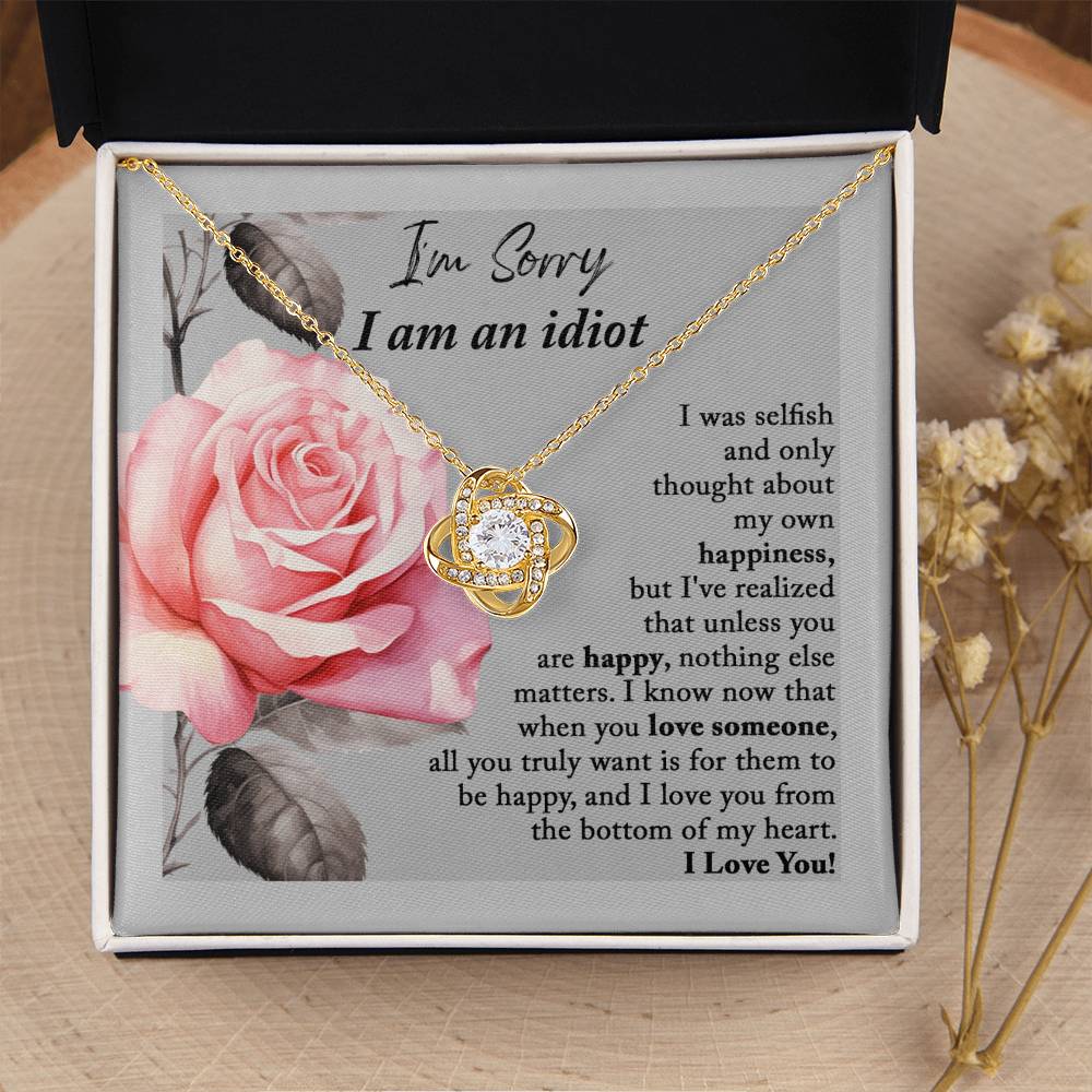 Sorry Necklace For Her- Lovenot Necklace-I Am An Idiot