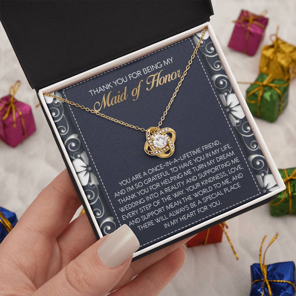 Maid of Honor-World To Me-Loveknot necklace