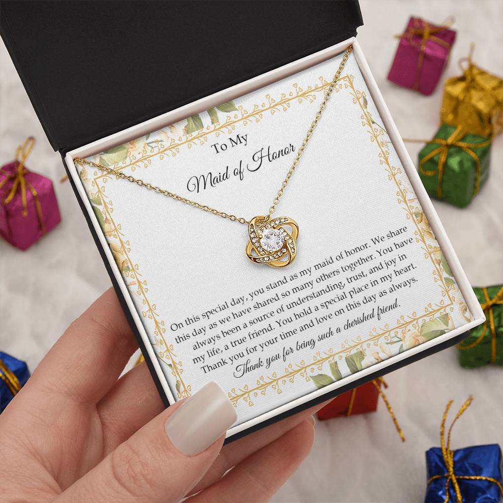 Maid of Honor-Share This Day-Loveknot Necklace