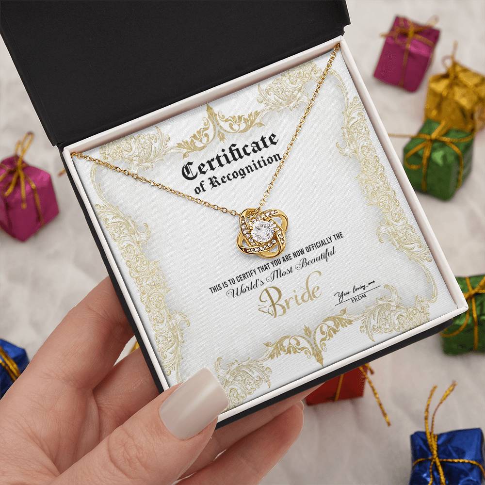 Bride-Certificate Of Achievement-Loveknot Necklace