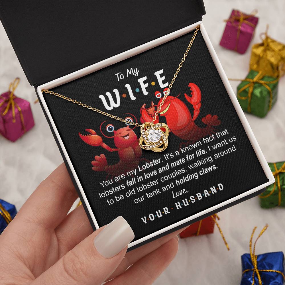 Wife-Old Lobster Couples-Loveknot Necklace