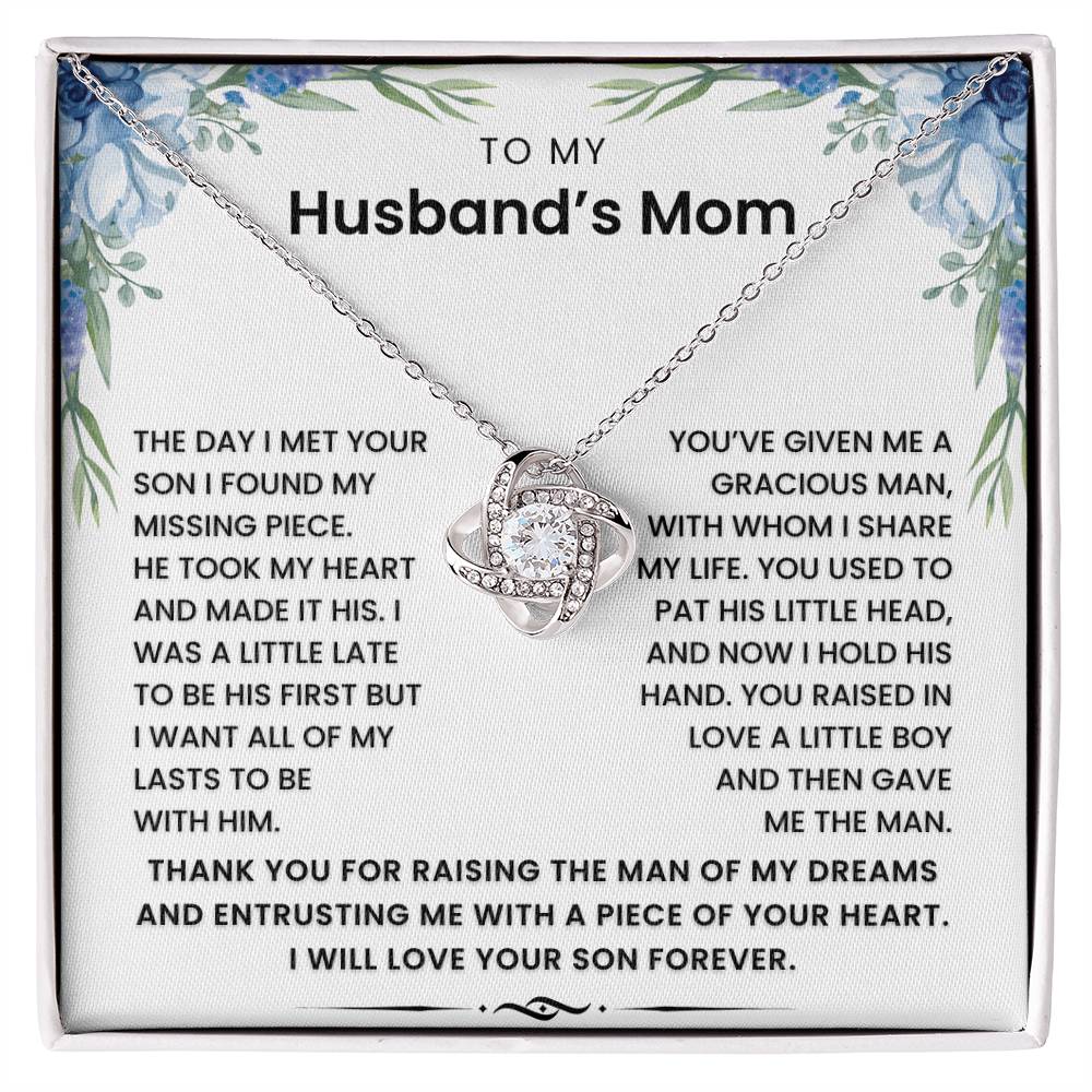 To My Husband's Mom- Loveknot Necklace-Thank You For Raising The Man of My Dreams
