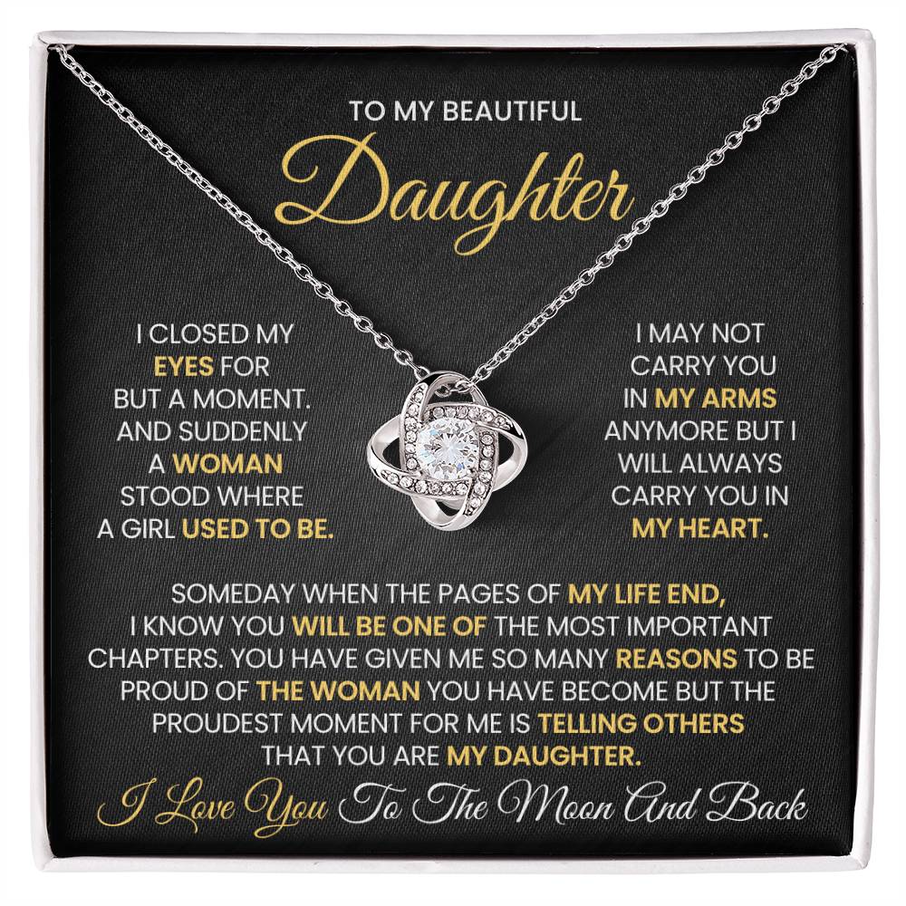 To My Daughter - I Will Always Carry You in My Heart - Necklace